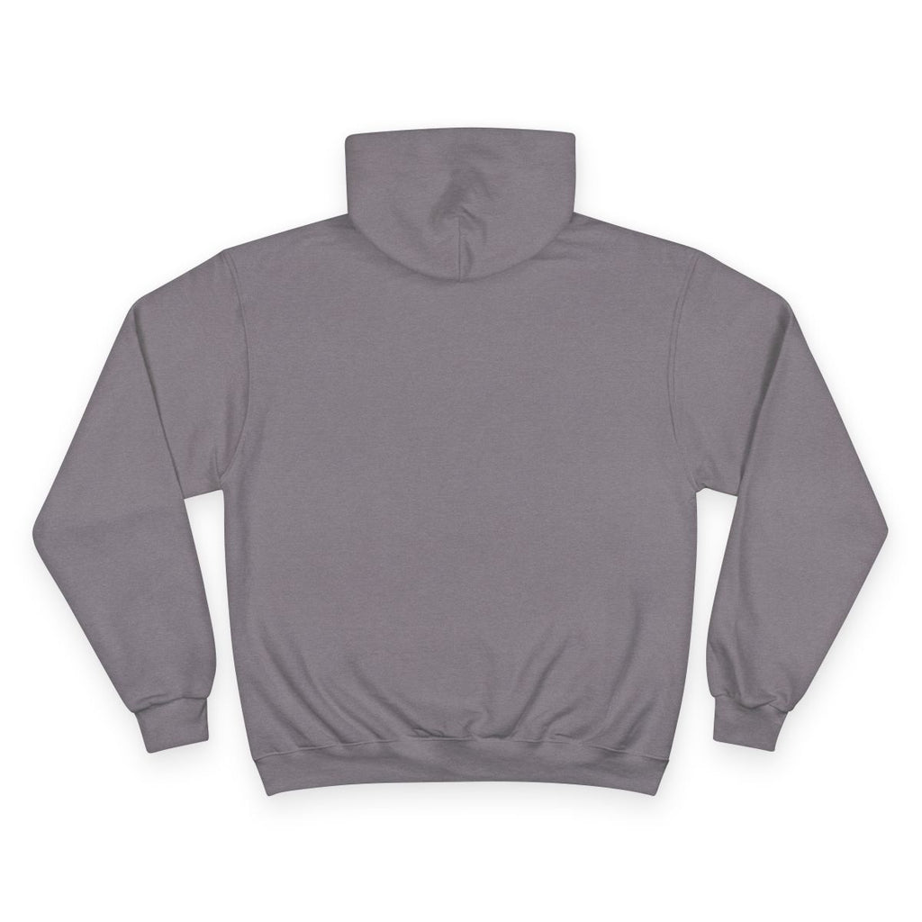 Back view of men's grey  minimalist PurposeDriven crown hoodie
