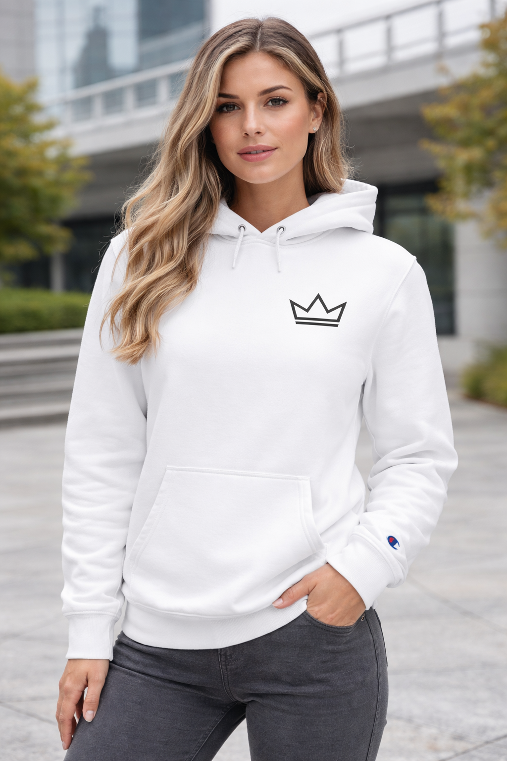 Women’s white Ascension hoodie by PurposeDriven