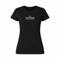 Women’s black Purpose Over Comfort graphic t-shirt with crown logo, premium garment-dyed cotton motivational streetwear tee