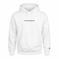 men’s white Champion logo heavyweight hoodie premium pullover